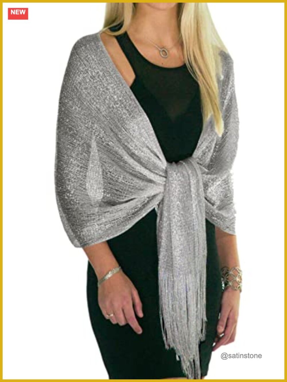 Metallic Glitter Shawl Wrap Evening Dress Wedding Sparkling Cover Up